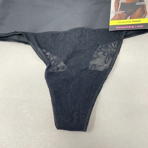 Maidenform Shaping Thong Firm Womens Size Small Black Lave - Picture 4 of 8